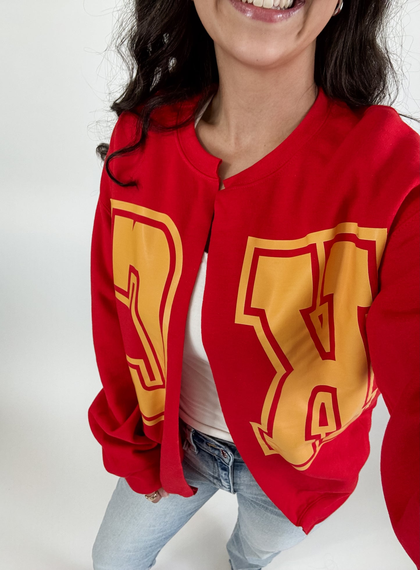 KC Hand Cut Sweatshirt Cardigan PREORDER