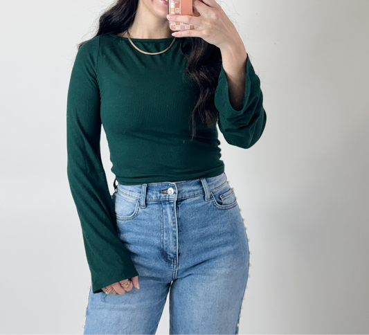 Ribbed Knit Bell Top