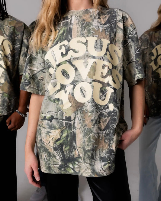 PREORDER Camo Relaxed Jesus Tee