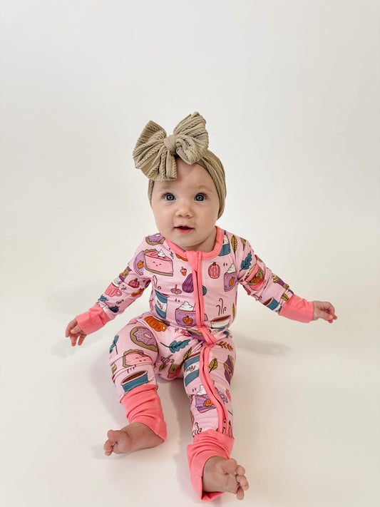 2-Way Convertible Zip Romper, Pumpkin Spice Latte Pink