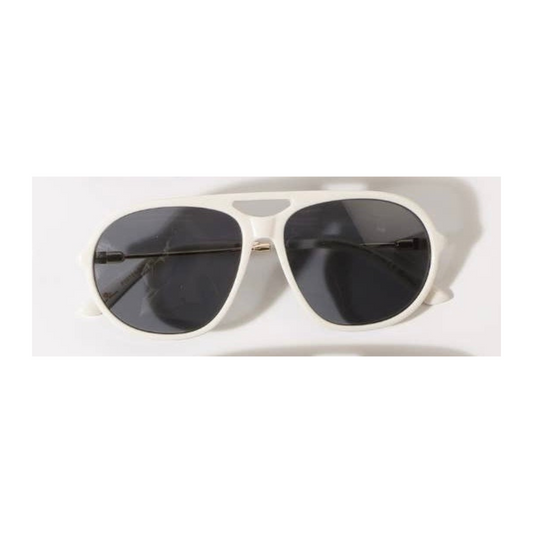 Retro Aviator Sunglasses — White