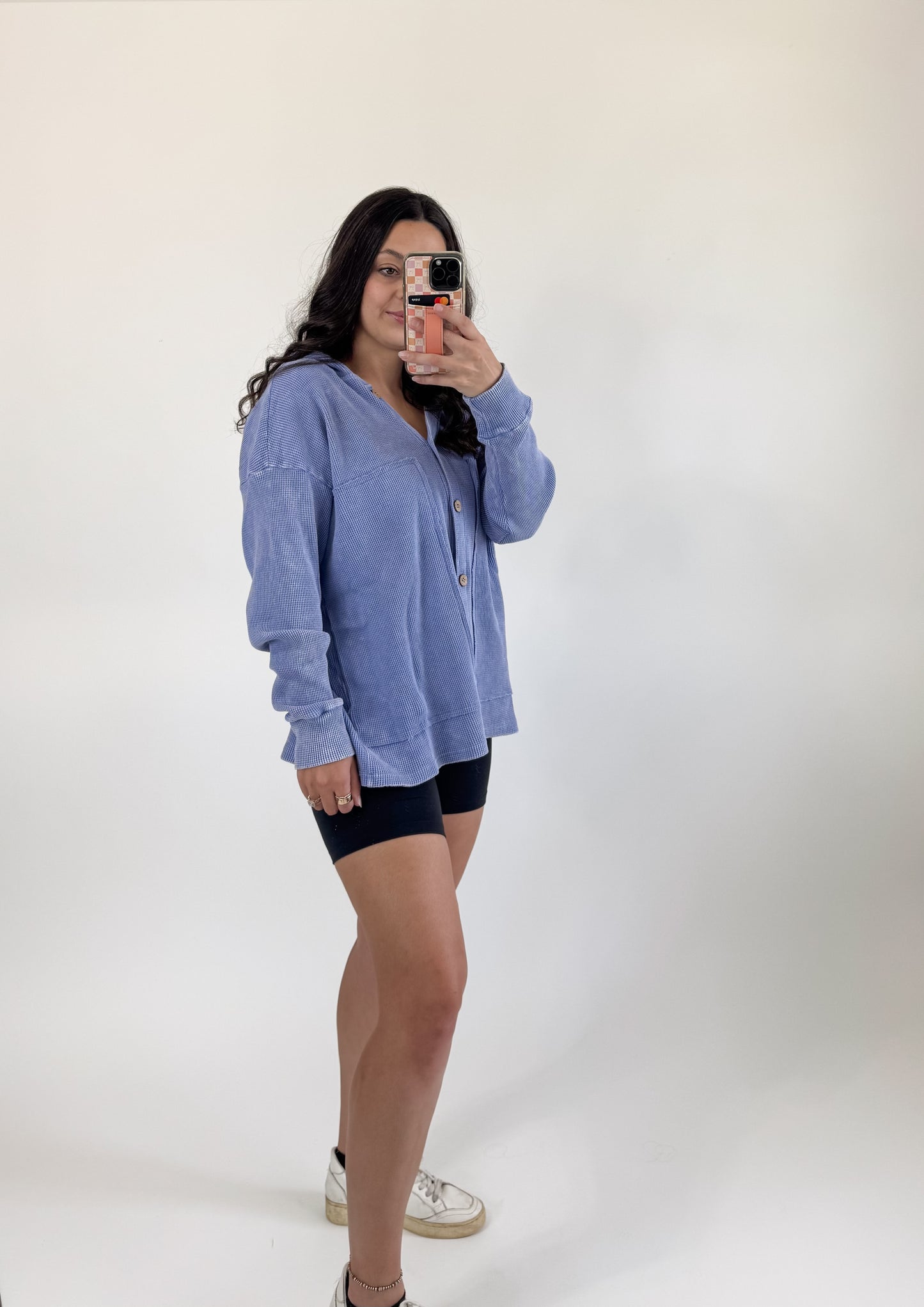 Periwinkle Waffle Shacket