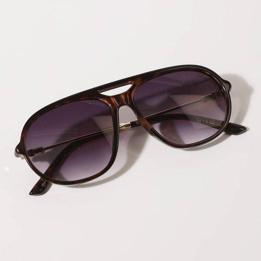 Retro Aviator Sunglasses — Tortoise Brown