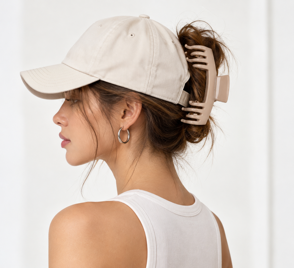 Silicone Hair Claw - Ball Cap Friendly: Chocolate