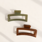 Jumbo Size Jelly Rectangular Acrylic Hair Claw Clip: Amber Brown