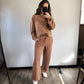 lounge sweatshirt set — camel