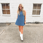 Keyhole Back Denim Dress
