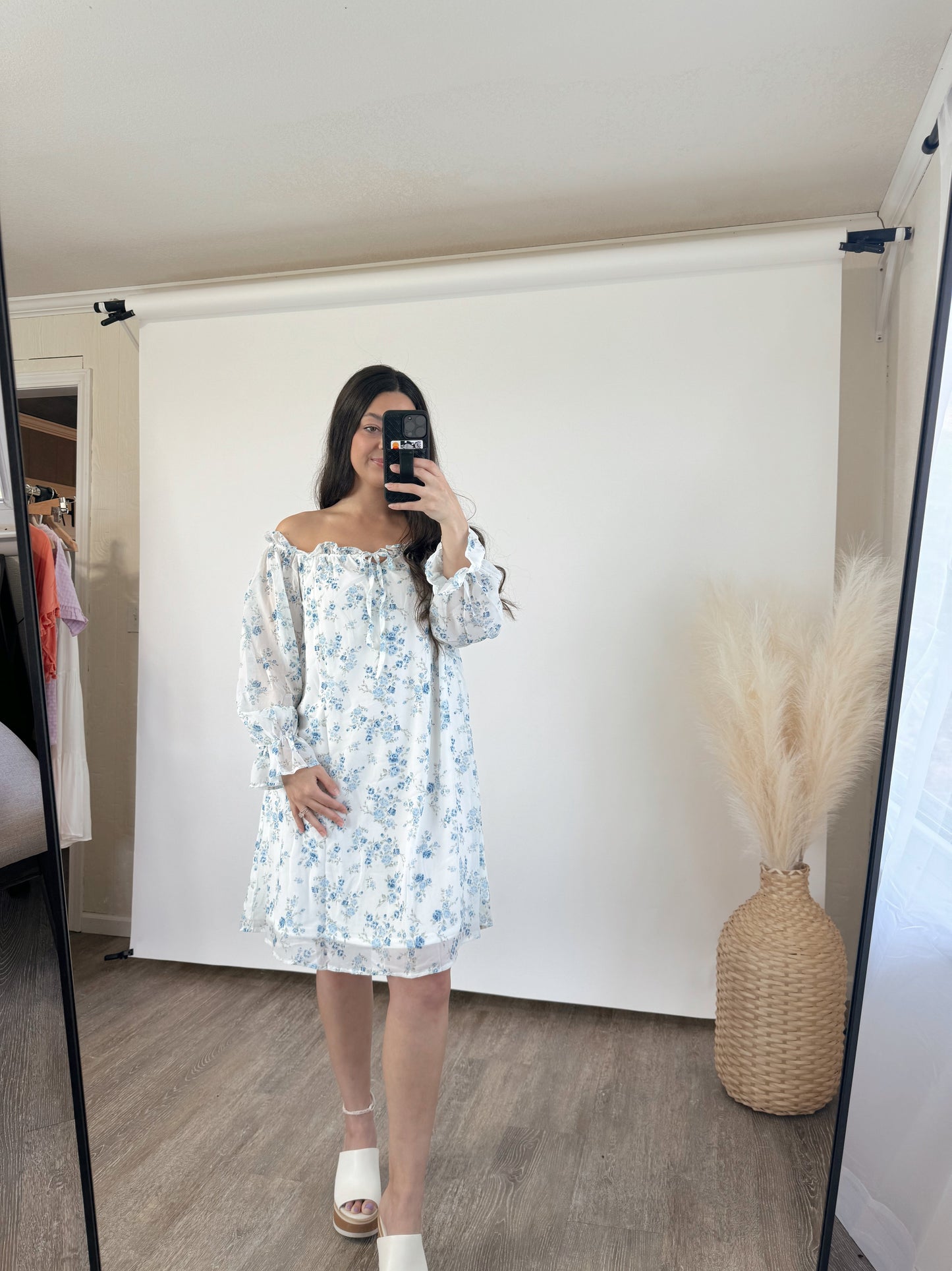 off the shoulder coastal dress