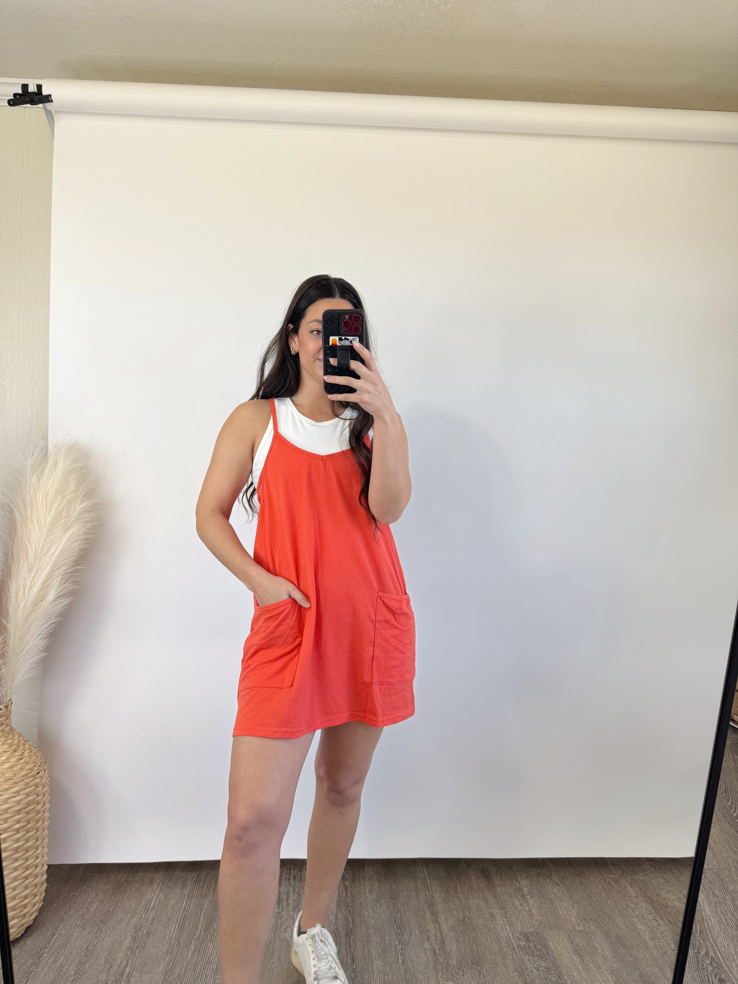 pocket cami dress — orange