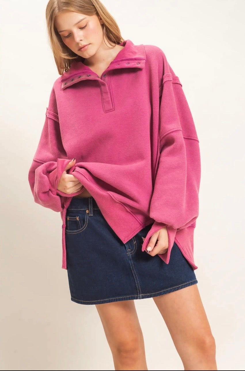 Preorder Mineral Wash Oversized Pullover