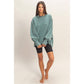 Teal Oversized Long Sleeve Top