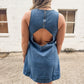Keyhole Back Denim Dress