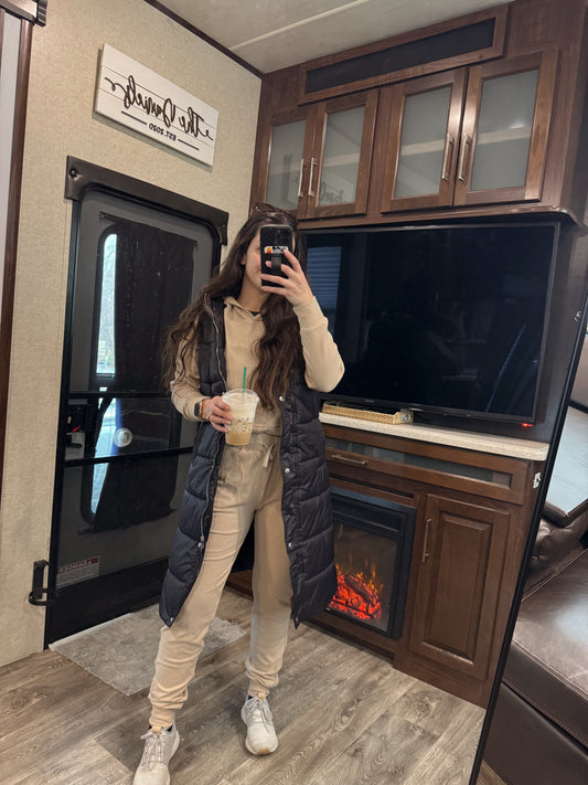 long puffer vest