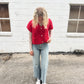 Red Waffle Cardi