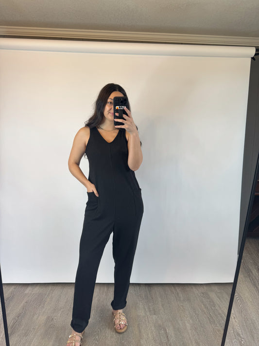 casual waffle jumpsuit