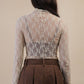 Champagne Mesh Lace Top