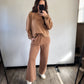 lounge sweatshirt set — camel