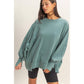 Teal Oversized Long Sleeve Top