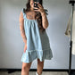 any season tie denim dress