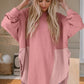 oversized contrast pullover — pink