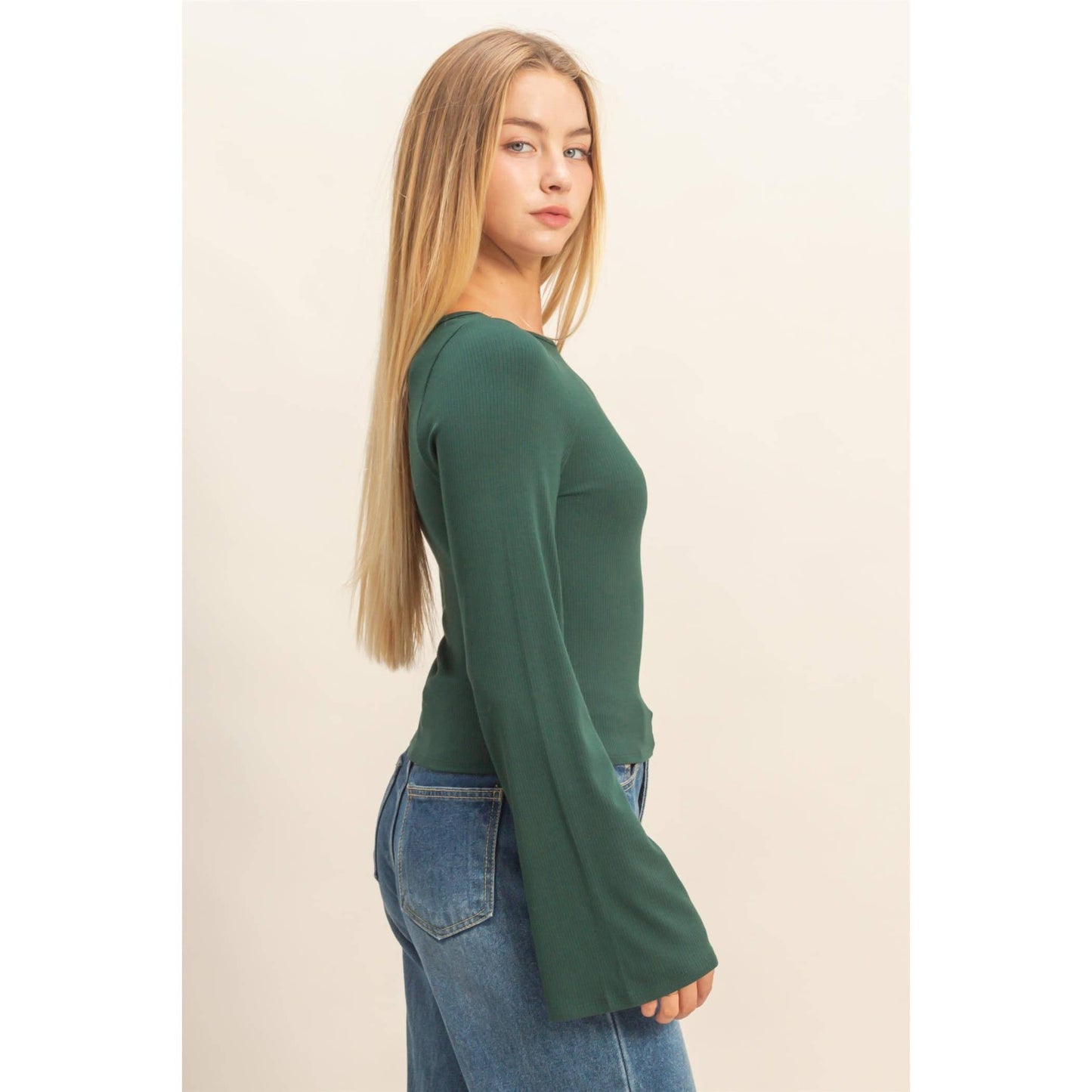 Ribbed Knit Bell Top