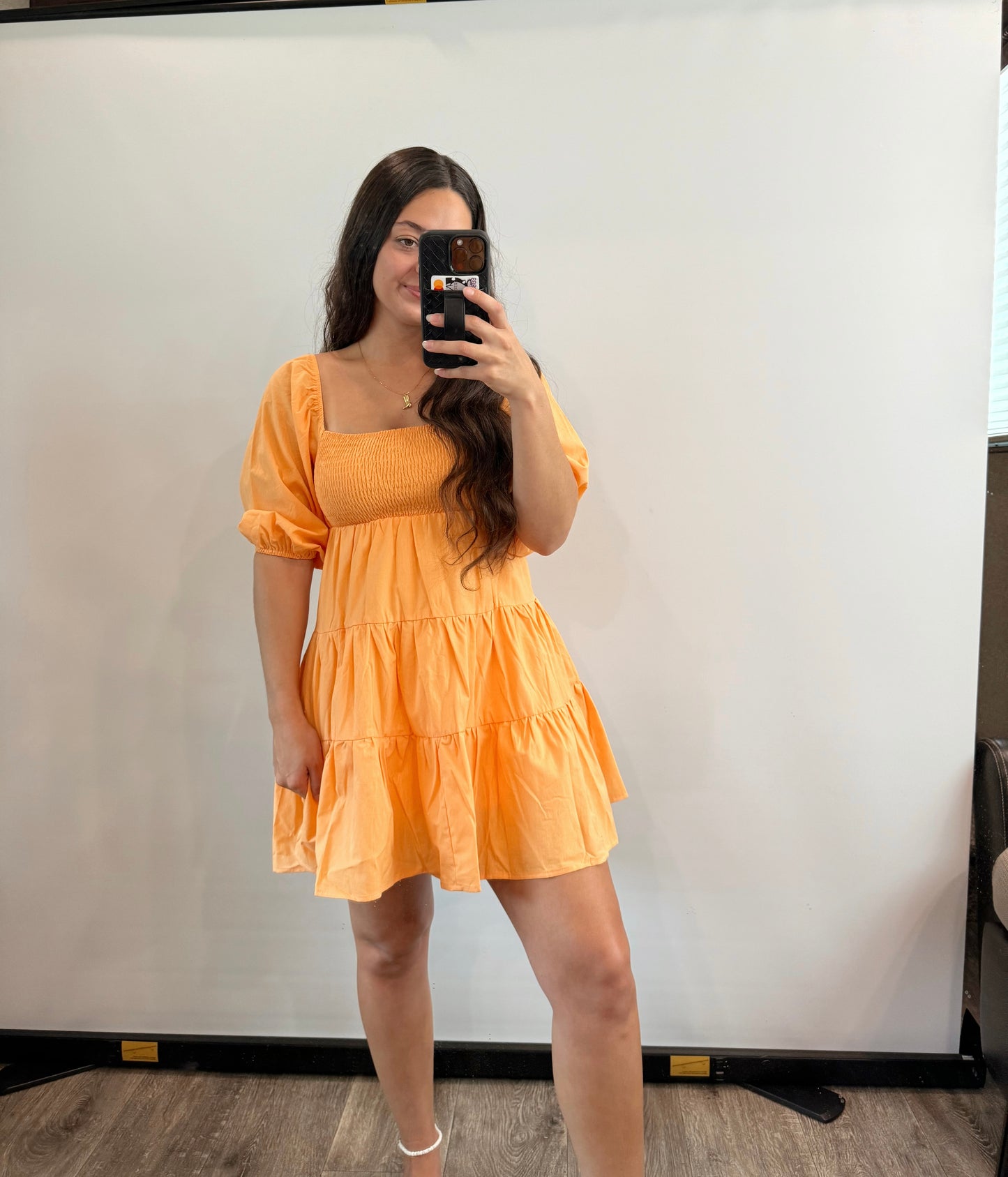 orange poplin dress