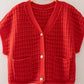 PREORDER Red Waffle Cardi