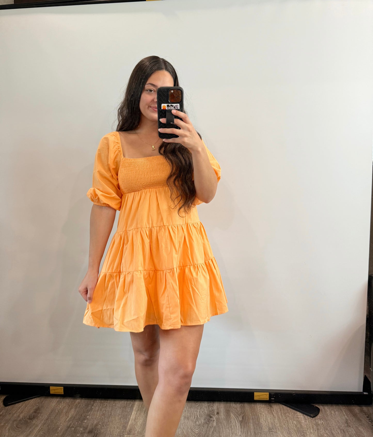 orange poplin dress