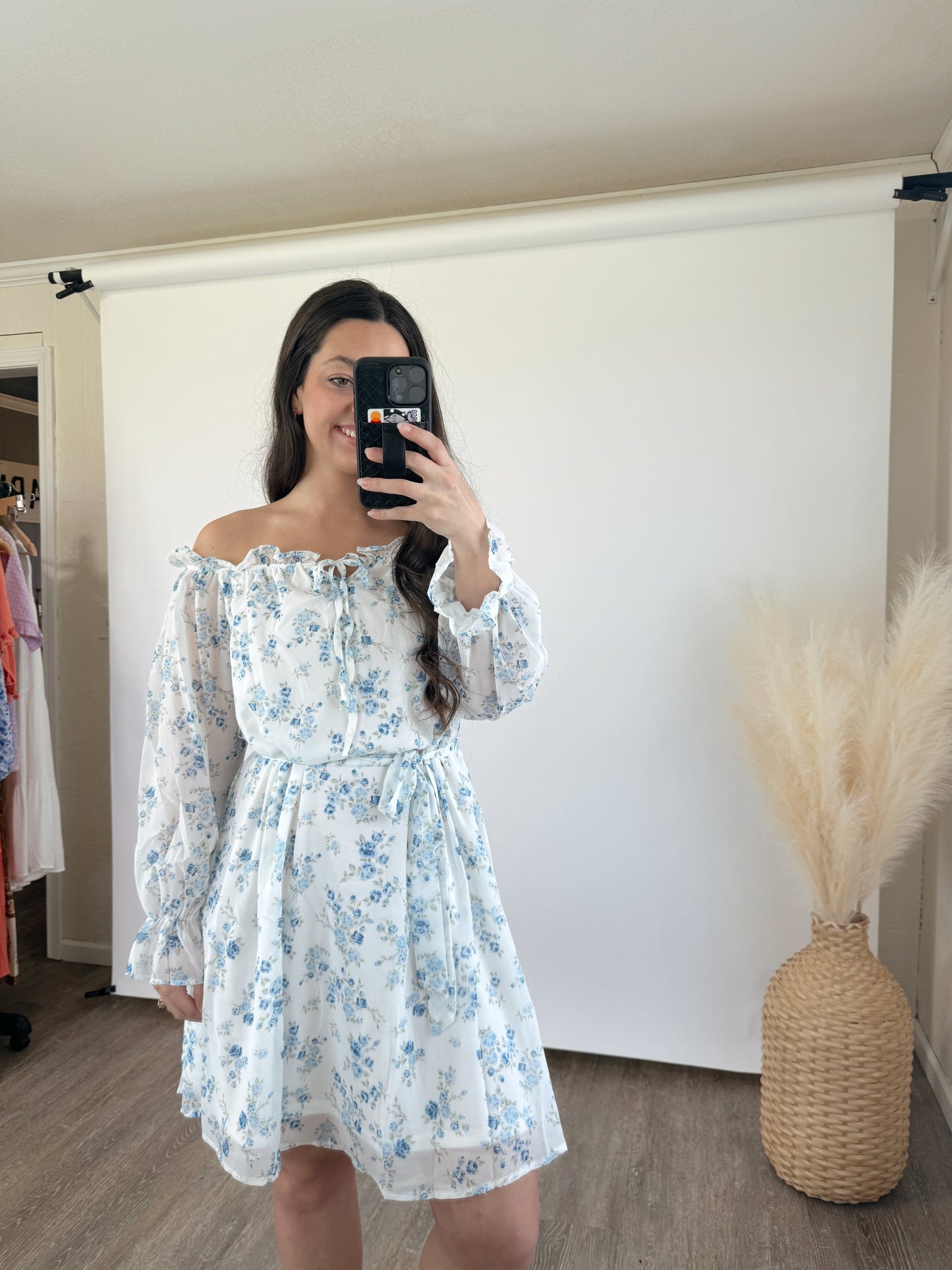 off the shoulder coastal dress