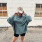 Teal Oversized Long Sleeve Top