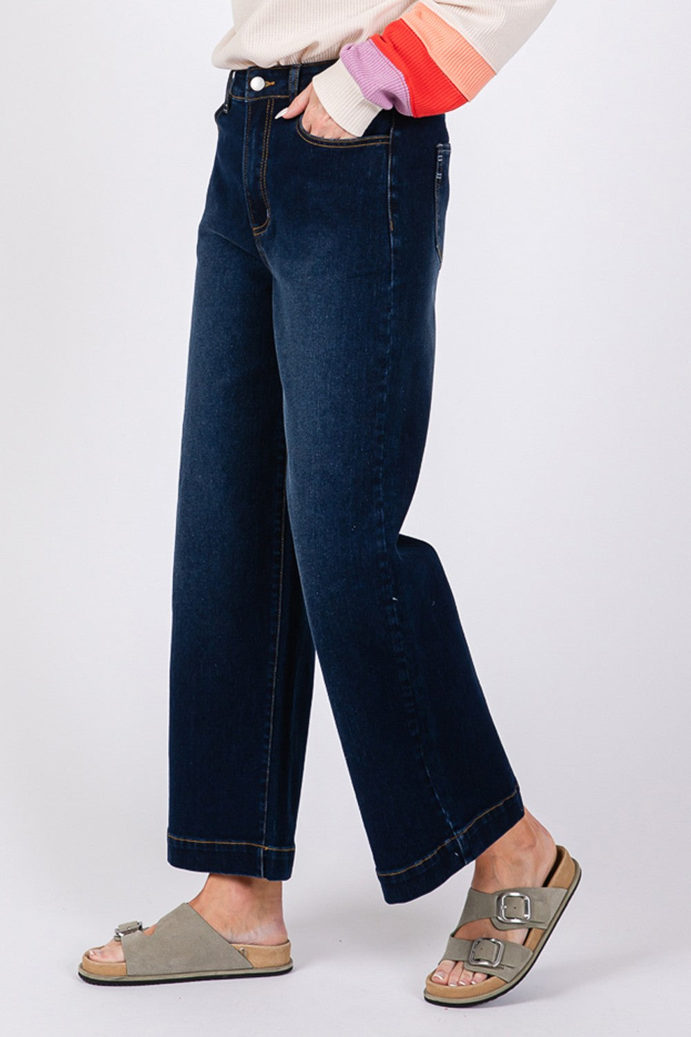 wide leg high waisted jeans