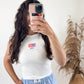 USA Embroidered Crop Tank
