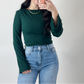 Ribbed Knit Bell Top