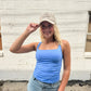 Square Lined Tank — Marina Blue