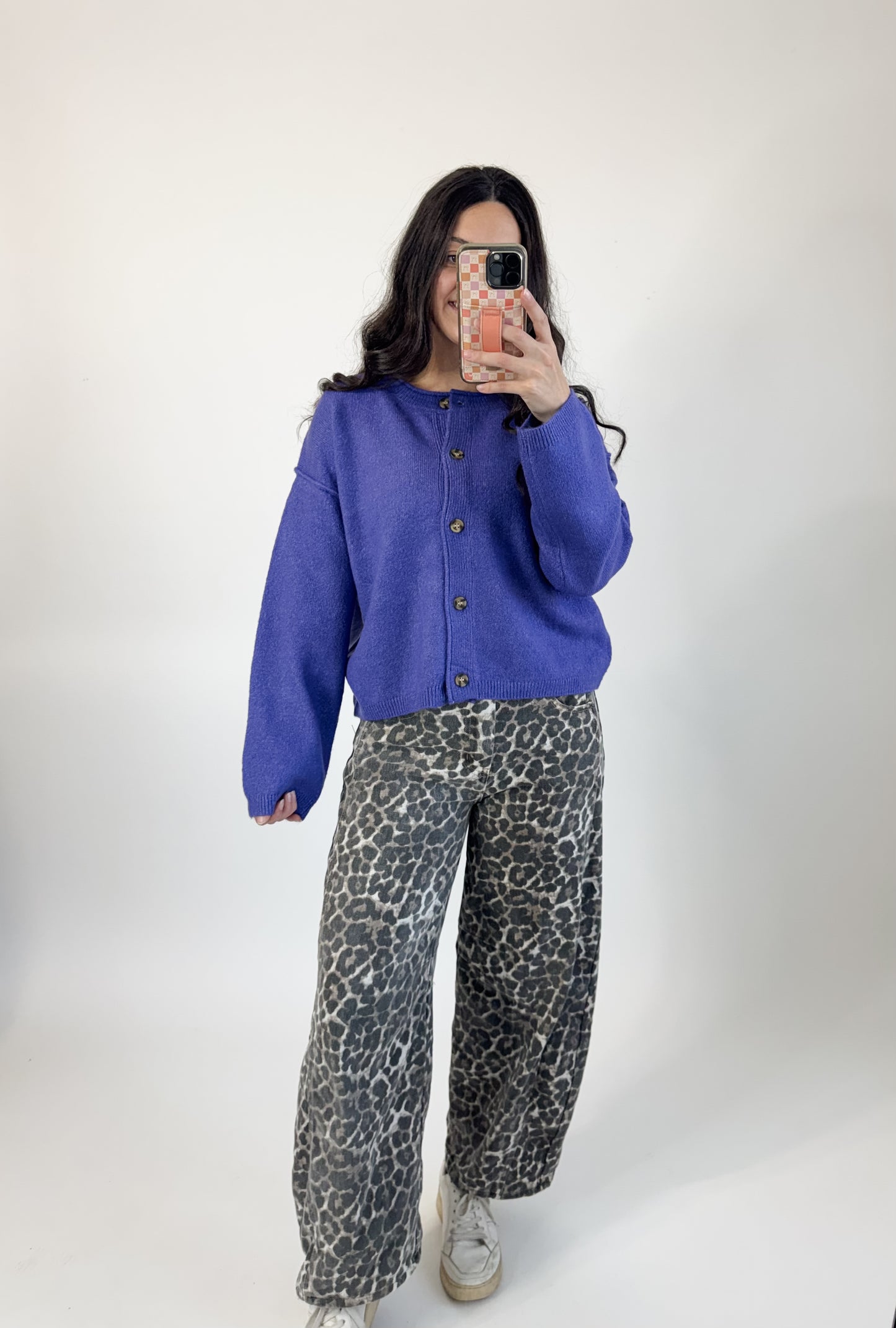 Pop of Color Cardigan Sweater