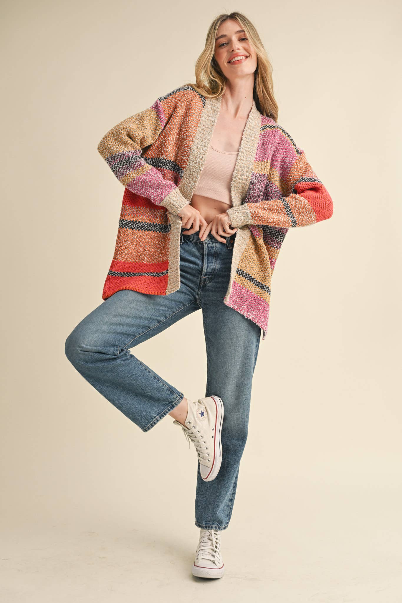 Oversized Colorblock Cardi