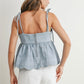 PREORDER Denim Peplum Top