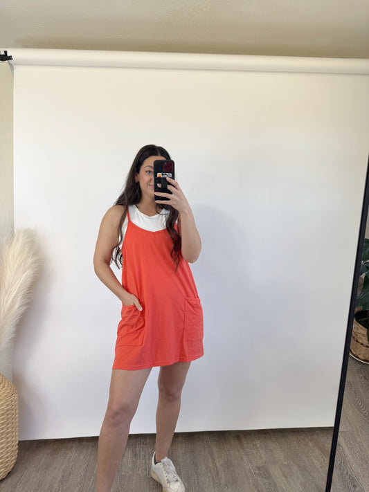 pocket cami dress — orange