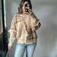 cozy campfire fringe sweater