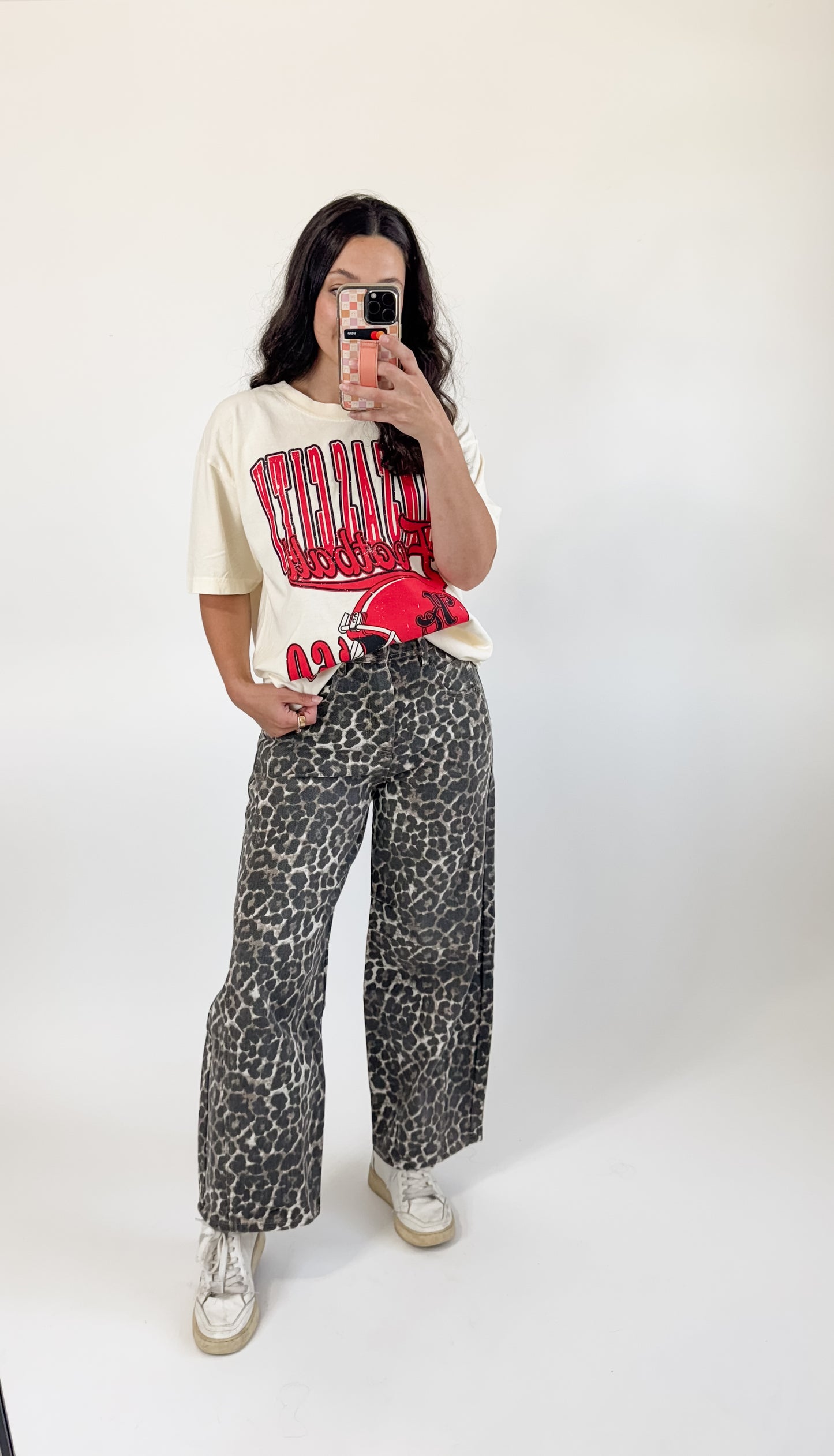 Mocha Leopard Printed Barrel Pants