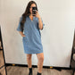 pocketed denim dress