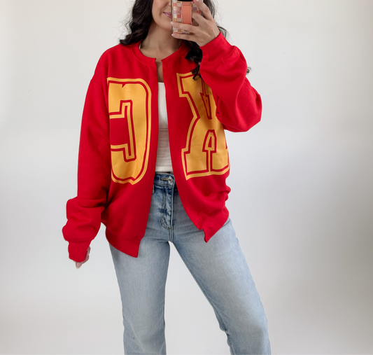 KC Hand Cut Sweatshirt Cardigan PREORDER