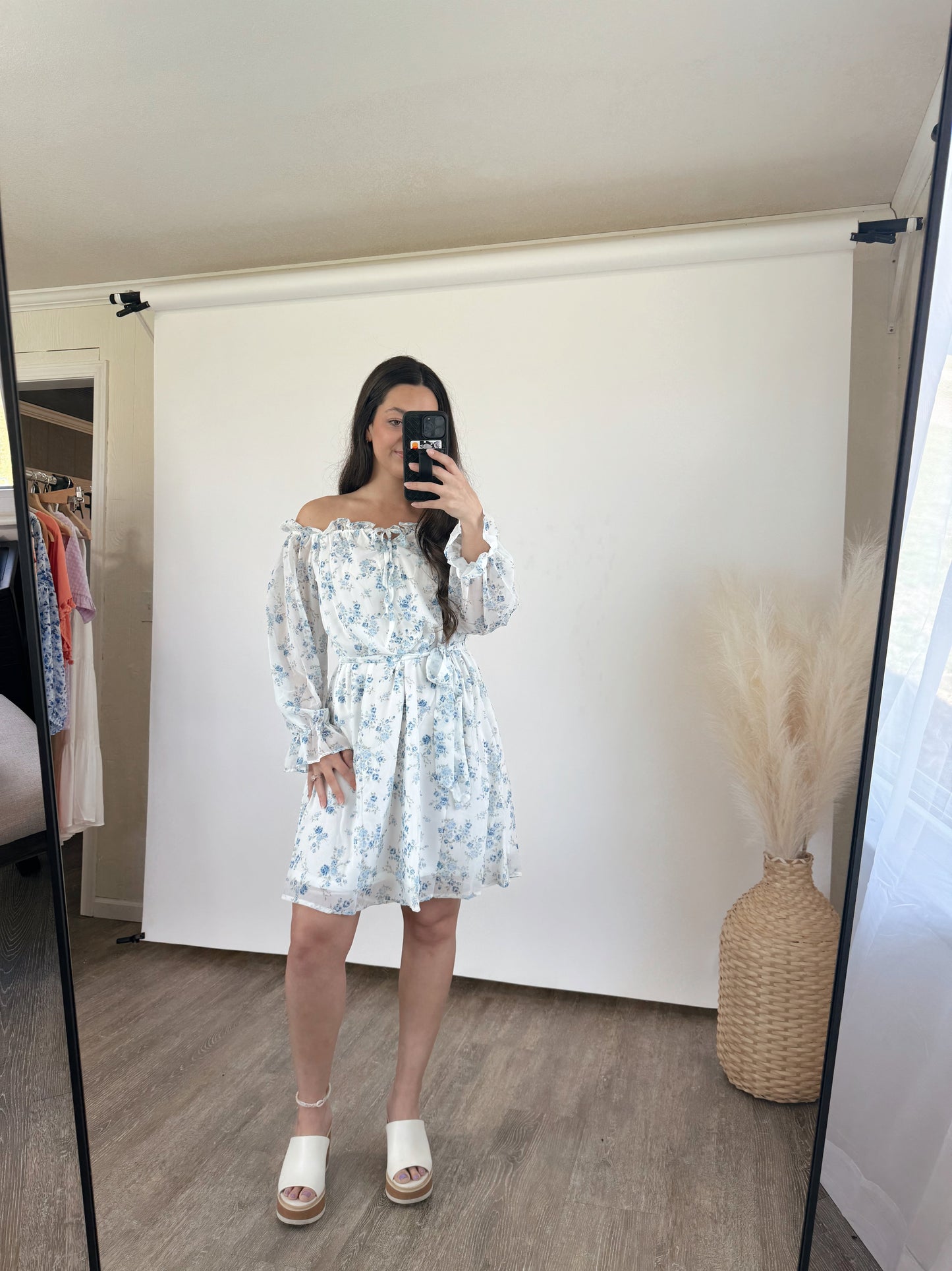 off the shoulder coastal dress