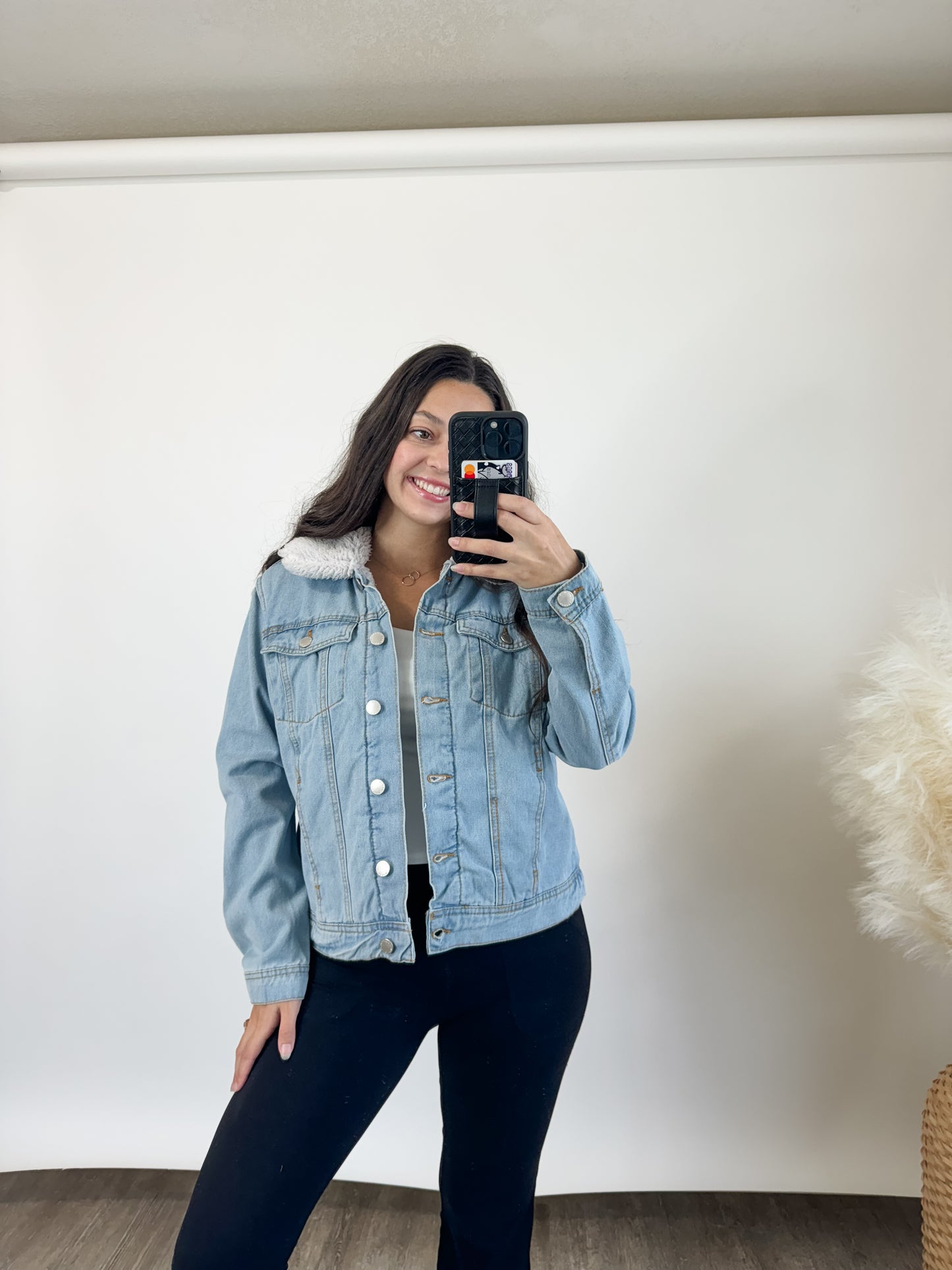 fur lined denim jacket