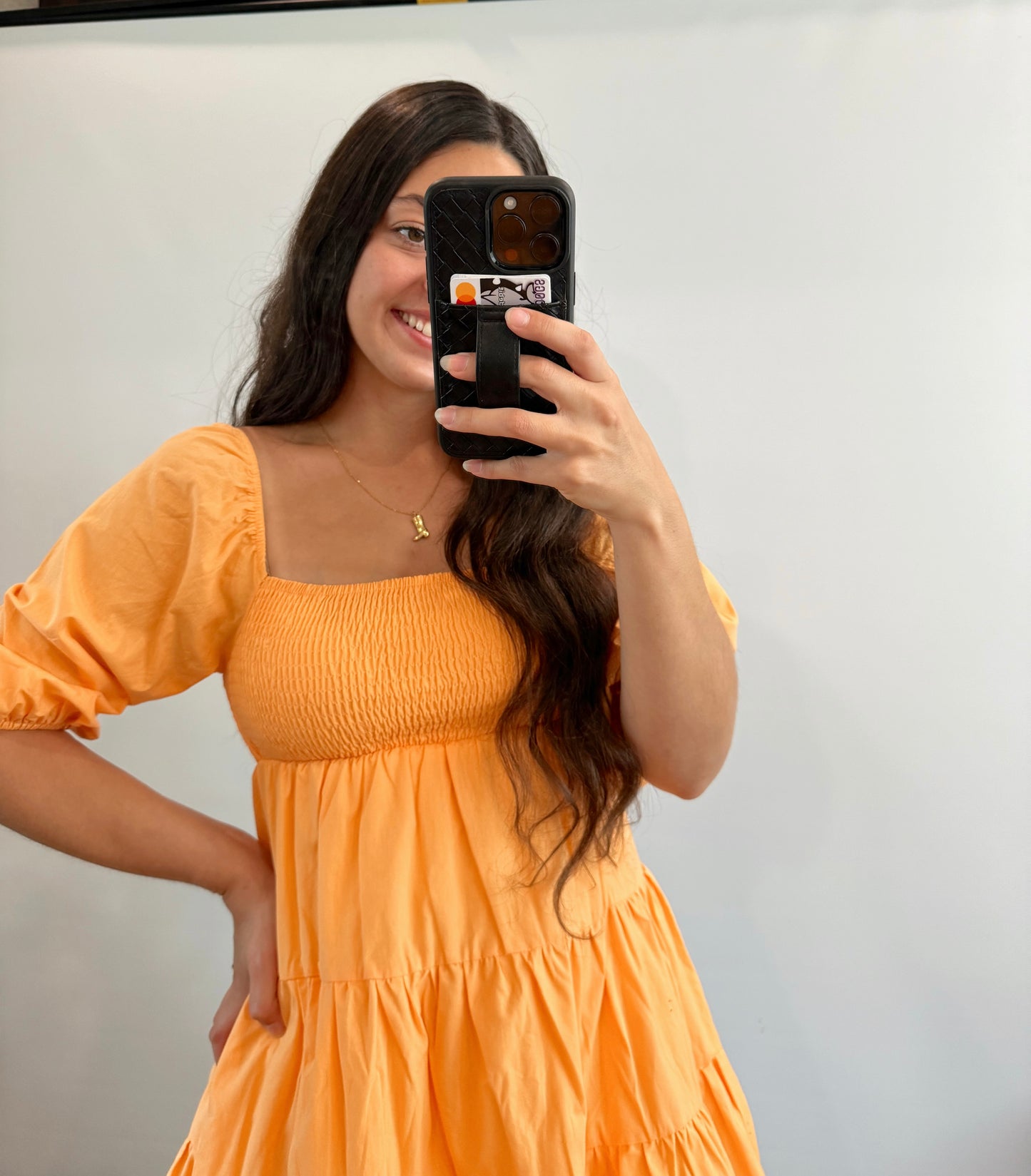 orange poplin dress