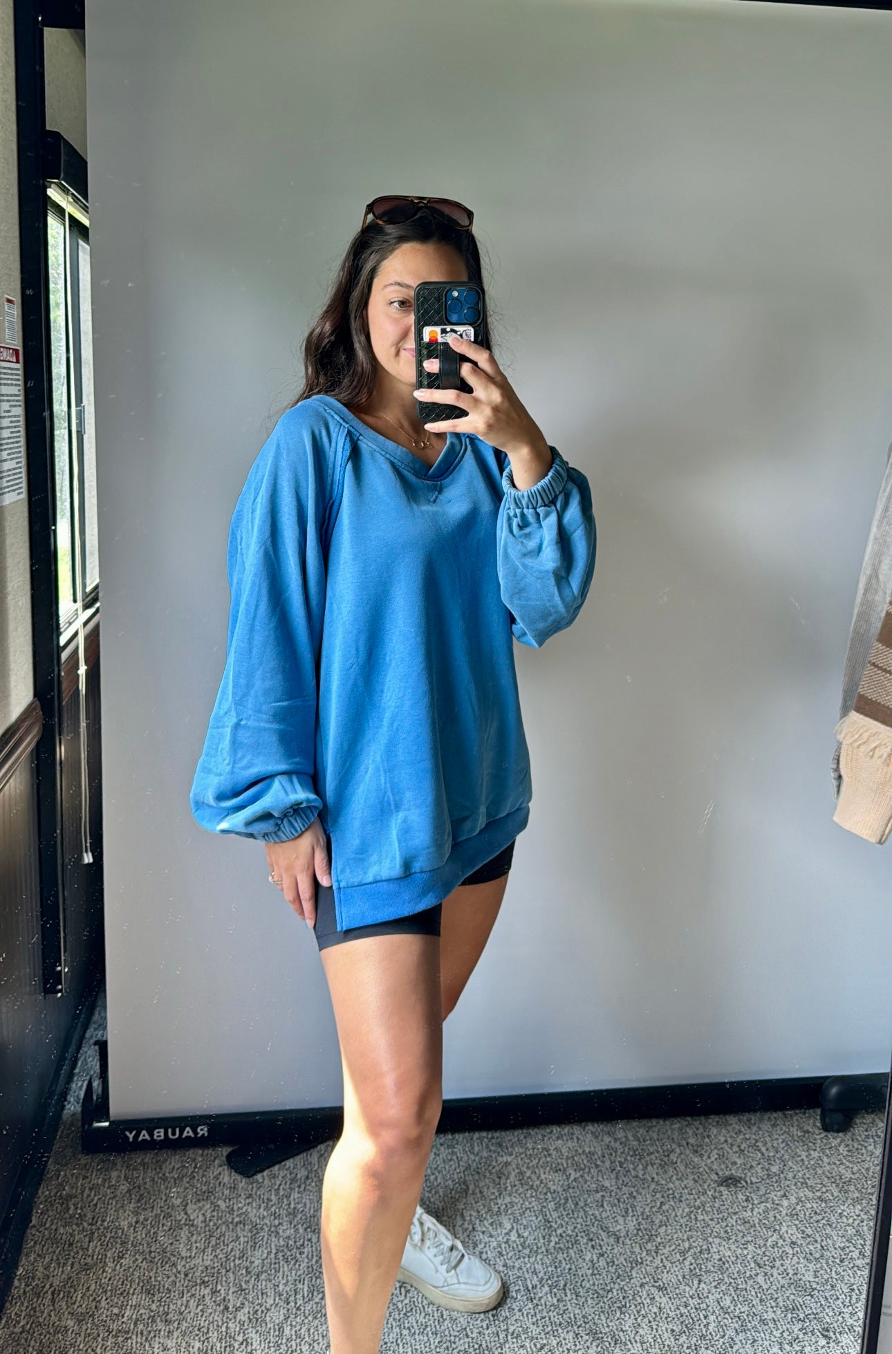 breezy balloon sleeve sweatshirt