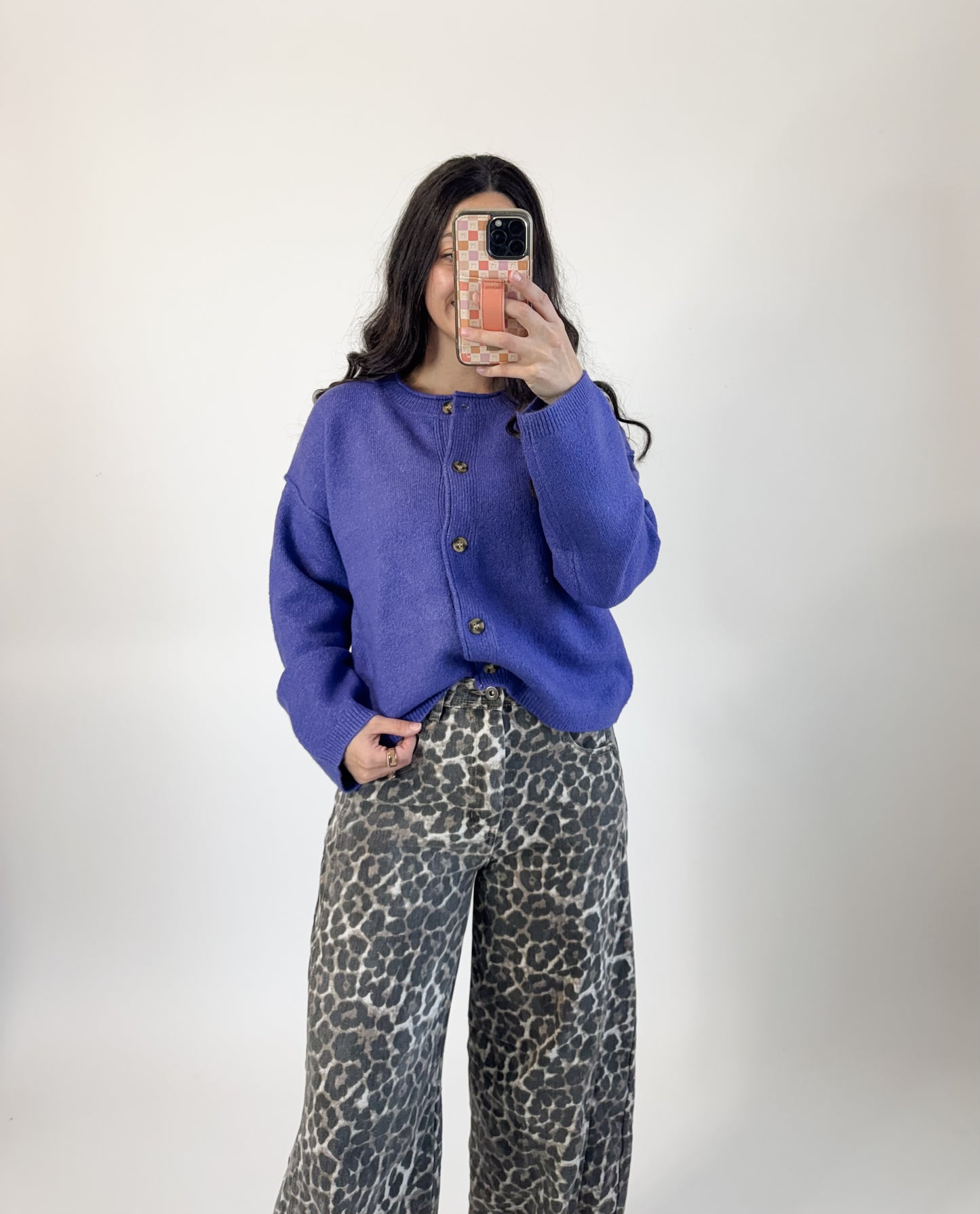 Pop of Color Cardigan Sweater