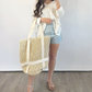 hat carrier tote bag — natural