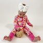2-Way Convertible Zip Romper, Pumpkin Checkerboard Pink