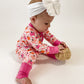 2-Way Convertible Zip Romper, Pumpkin Checkerboard Pink